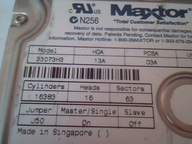 Hard Drive IDE Maxtor 33073H3 YAH814Y0 N256 DiamondMax - image 2