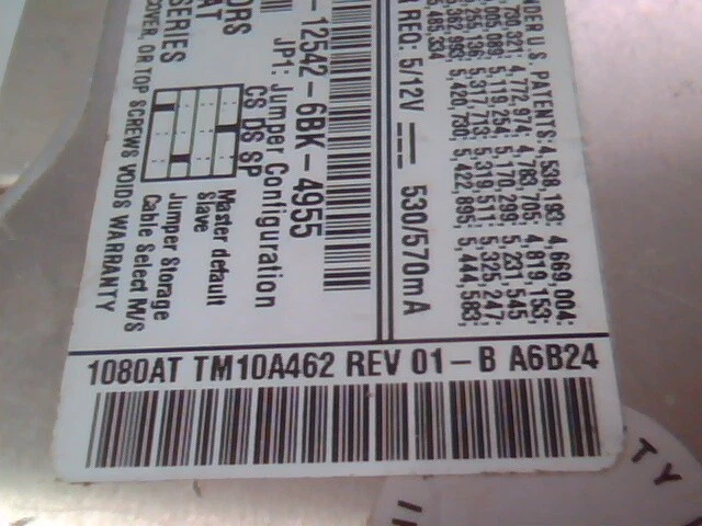 Hard Drive IDE Quantum Fireball 00058641 TM10A462 1080 - image 3