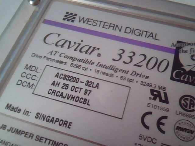 Hard Drive IDE Disk Western Digital Caviar AC33200-32LA CRCAJVHOCBL - image 2