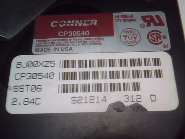 Hard Drive SCSI Conner CP30540 SST06 BJ00XZ5 D93-019 50-pin Disk Drive - image 4