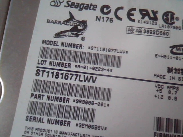 Hard Drive SCSI Seagate ST1181677LWV 9R9008-001 MIC - image 2