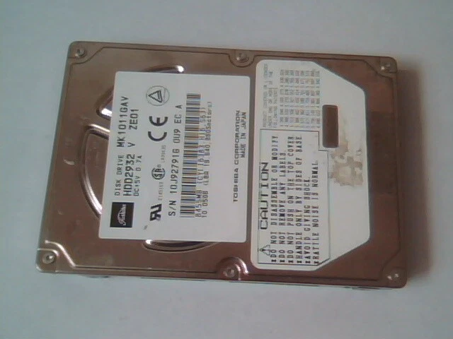 2.5 in Hard Drive IDE IBM Toshiba MK1011GAV HDD2932 OU9
