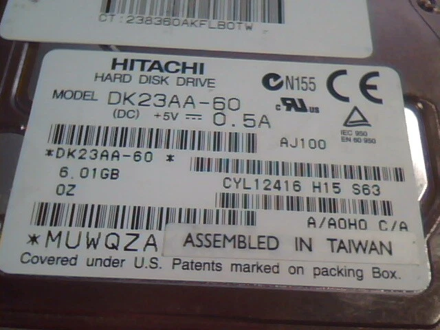 2.5 in Hard Disk Drive IDE Hitachi DK23AA-60 3892A841 - image 2