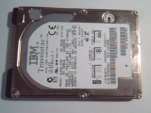 2.5 in Hard Disk Drive IDE IBM Travelstar DJSA-220 07N4388 T 20GB H31898