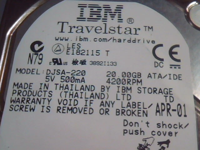 2.5 in Hard Disk Drive IDE IBM Travelstar DJSA-220 07N4388 T 20GB H31898 - image 2