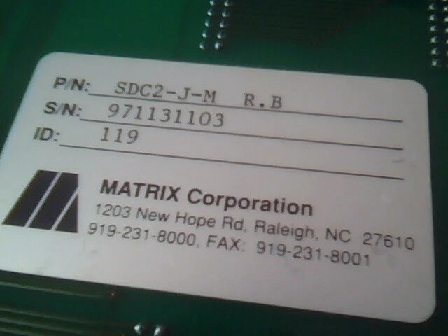 VME Card Matrix SDC2-J-M R.B MD-SDC 8511-9222-01 Rev:0 - image 3