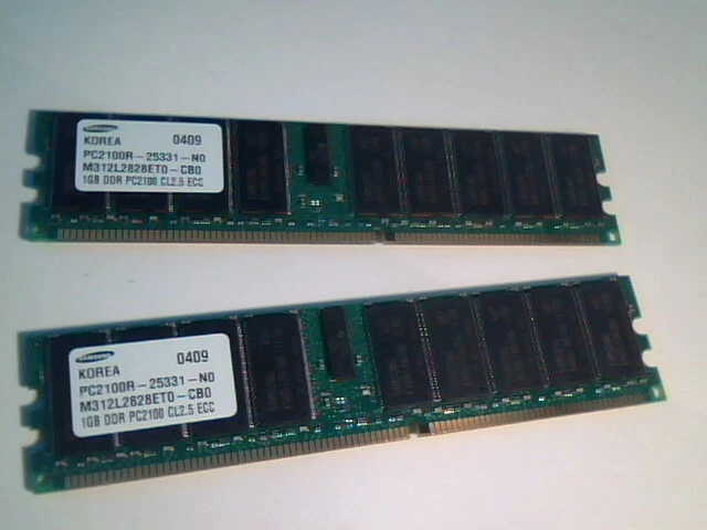 2 sticks 1GB DDR PC2100 CL2.5 ECC PC2100R-25331-N0