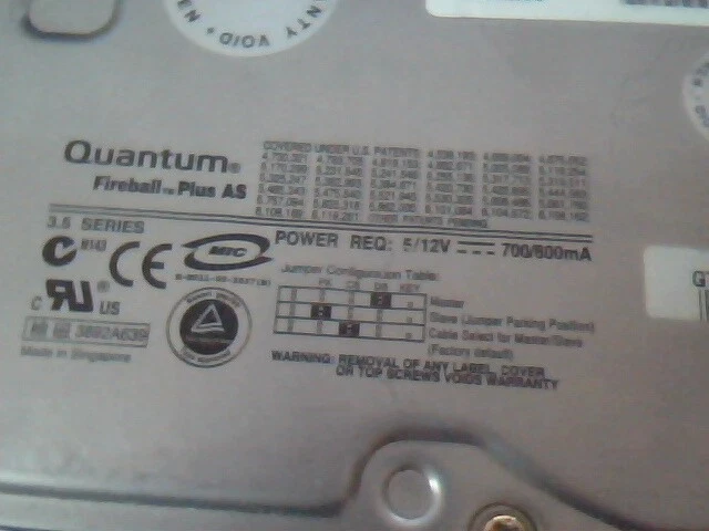 Hard Drive IDE Disk Quantum Fireball Plus QMP20000AS-A 20.5GB 20.5AT - image 2