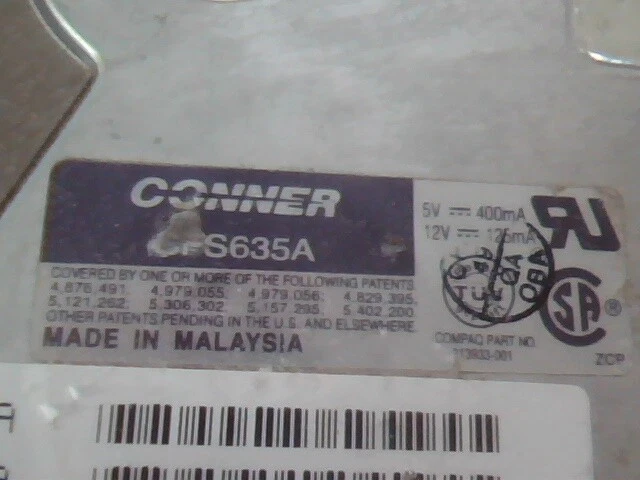 Hard Drive IDE Disk Conner CFS635A CAA01 TKE9535 K52331 - image 2