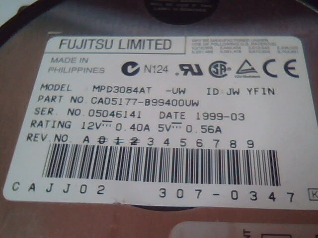 Hard Drive IDE Disk Fujitsu MPD3084AT CA05177-B99400VW - image 2