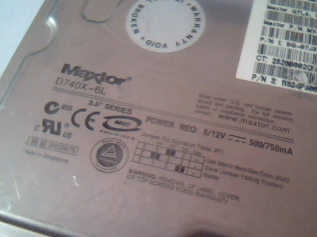 Hard Drive IDE Disk Maxtor D740X-6L MX6L020L1 20 GB A00 19K1565 - image 2