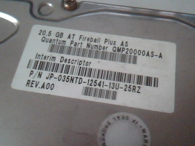Hard Drive IDE Disk Quantum Fireball Plus AS QMP20000AS-A 20.5AT AS20A014-02-B - image 3
