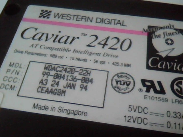Hard Drive IDE Disk Western Digital Caviar 2420 WDA2420-22H 99-004136-004 - image 2