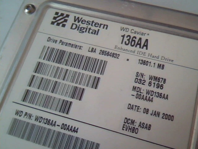 Hard Disk Drive IDE Western Digital WD Caviar 136AA WD136AA-00AAA4 - image 2