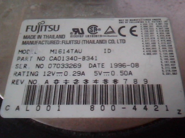 Hard Drive IDE Disk Fujitsu M1614TAV CA01340-B341 CAL001 M1614TAU - image 2