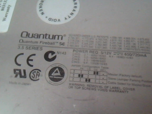 Hard Drive IDE Disk Quantum Fireball SE SE43A012 4.3AT 01-A - image 2