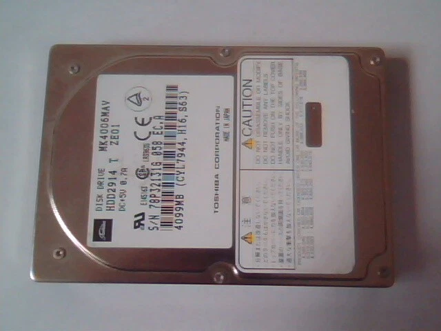 2.5 Hard Drive IDE Toshiba MK4006MAV HDD2914 T ZE01 E145163