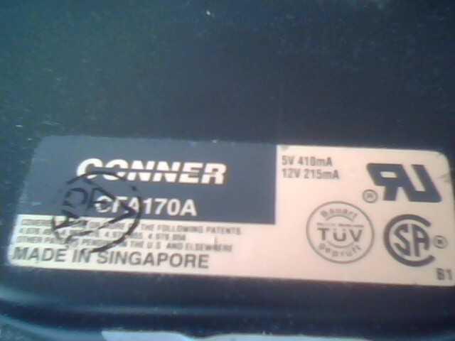 Hard Disk Drive IDE Conner CFA170A GSQ03 A13224 6FT1.67 - image 3