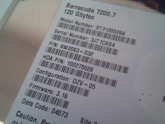 Hard Disk Drive IDE Seagate Barracuda ST3120026A 9W2083-032 100275528 - image 2