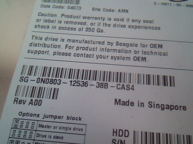 Hard Disk Drive IDE Seagate Barracuda ST3120026A 9W2083-032 100275528 - image 4