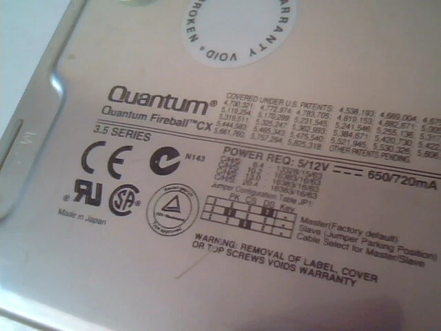 Hard Disk Drive IDE Quantum Fireball CX CX13A013 02-B 13.0AT - image 2