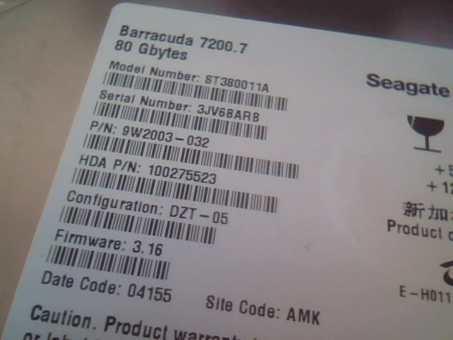 Hard Disk Drive IDE Seagate Barracuda ST380011A 9W2003-032 DZT-04 100275523 - image 2