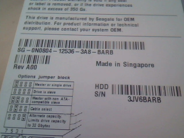 Hard Disk Drive IDE Seagate Barracuda ST380011A 9W2003-032 DZT-04 100275523 - image 4