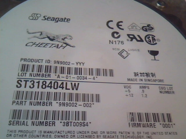 Hard Disk Drive SCSI Seagate Cheetah ST318404LW 9N9002-002 A-01-0034-4 - image 2