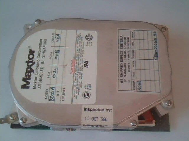Hard Disk Drive IDE Maxtor 8051A 02C 04B 46A MiniScribe