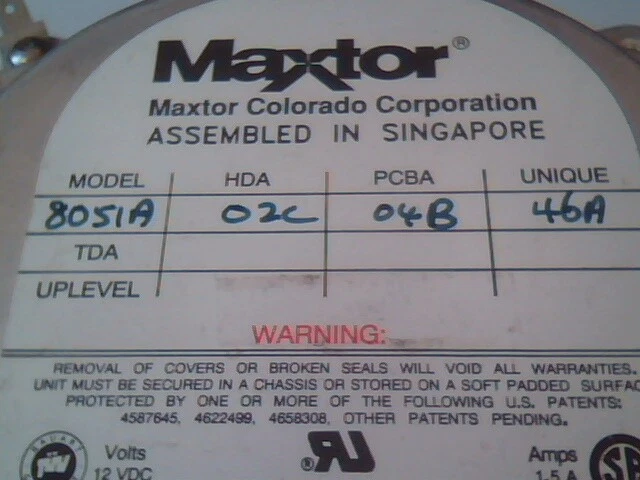 Hard Disk Drive IDE Maxtor 8051A 02C 04B 46A MiniScribe - image 2