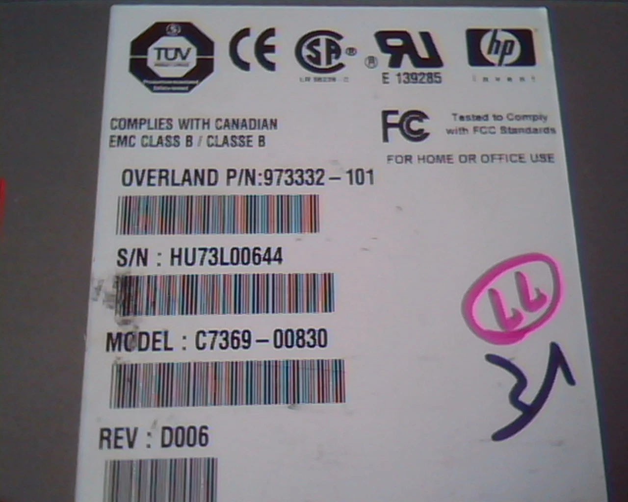 IBM 59P6679 ULTRIUM1 Ultrium SCSI Tape Drive Overland 973332-101 HP C7369-00830 - image 2