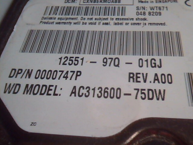 Hard Drive Disk IDE Western Digital Expert 313600 AC313600-75DW 26712000 Rev.A00 - image 3