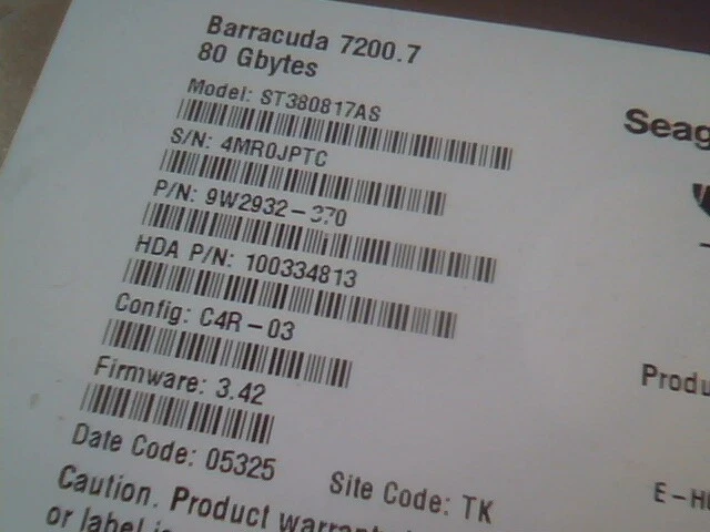 Hard Drive SATA Disk Seagate Barracuda ST380817AS 9W2932-370 100334813 7200.7 - image 2