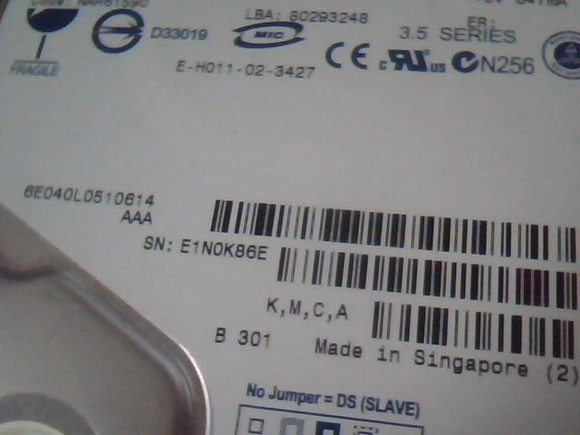 Hard Drive Disk IDE Maxtor 80293248 E-H011-02-3427 NAR61590 DiamondMax Plus 8 - image 3