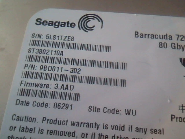 Hard Drive Disk IDE Seagate Barracuda ST3802110A 9BD011-302 7200.9 80GB - image 2