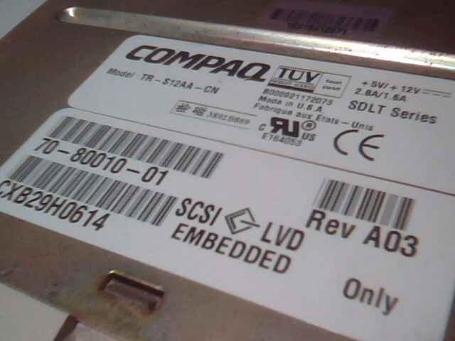 Compaq TR-S12AA-CN SDLT 110/220 GB 70-80010-01 SCSI LVD Embedded Internal Drive - image 3