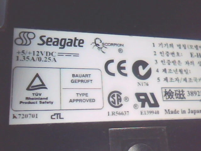 SCSI DAT Tape Drive Seagate STD1401LW 10005600-004 Scorpion LVD/SE 20/40GB - image 2