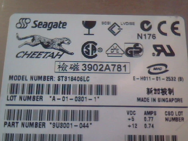 Hard Disk Drive SCSI Seagate Cheetah ST318406LC A-01-0301-1 9U3001-044 8A03 - image 2