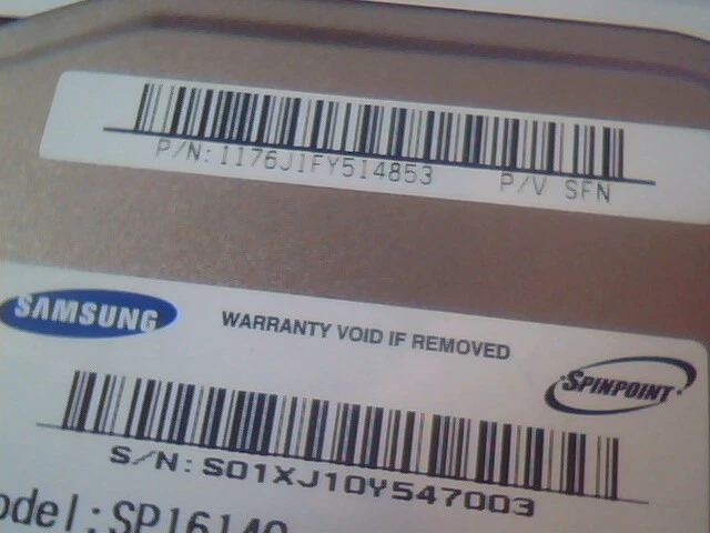 Hard Disk Drive SATA SP1614C Samsung Spinpoint 1176J1FY514853 350389-001 160.0GB - image 3