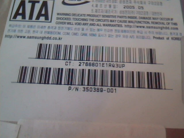 Hard Disk Drive SATA SP1614C Samsung Spinpoint 1176J1FY514853 350389-001 160.0GB - image 4