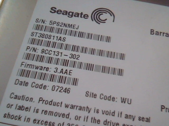 Hard Drive Disk SATA Seagate Barracuda 7200.9 ST380811AS 9CC131-302 07246 3.AAE - image 2