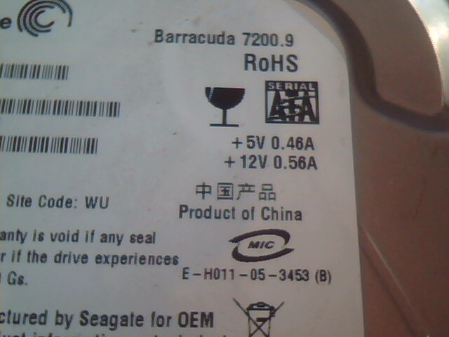 Hard Drive Disk SATA Seagate Barracuda 7200.9 ST3808110AS 9BD131-033 3.ADH RoHS - image 2