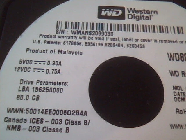 Hard Drive Disk SATA Western Digital WD800ADFS-75SLR2 WD800ADFS Raptor 80GB RoHS - image 2