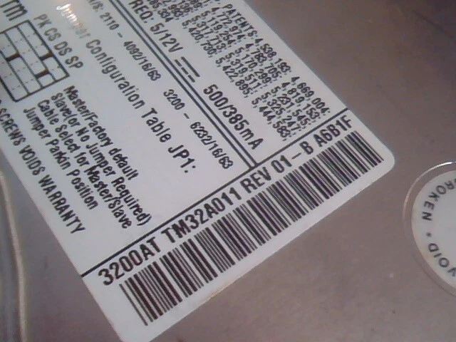HDD Hard Drive Disk IDE Quantum Fireball TM TM32A011 01-B A6B1F 3200AT 3.5 - image 2
