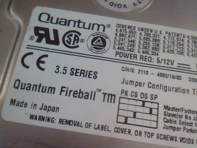 HDD Hard Drive Disk IDE Quantum Fireball TM TM32A011 01-B A6B1F 3200AT 3.5 - image 3