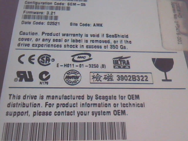 Hard Drive Disk IDE Seagate Barracuda ATA IV ST320011A 9T6004-030 100165035 AMK - image 3