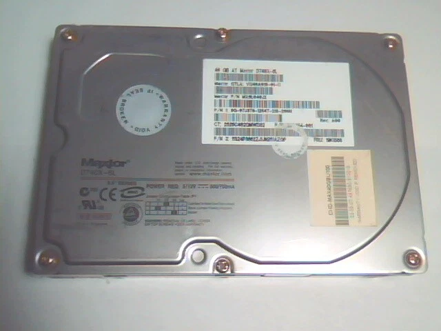 Hard Drive Disk IDE Maxtor D740X-6L MX6L040J2 VQ40A015-01-C 19K1568 40GB