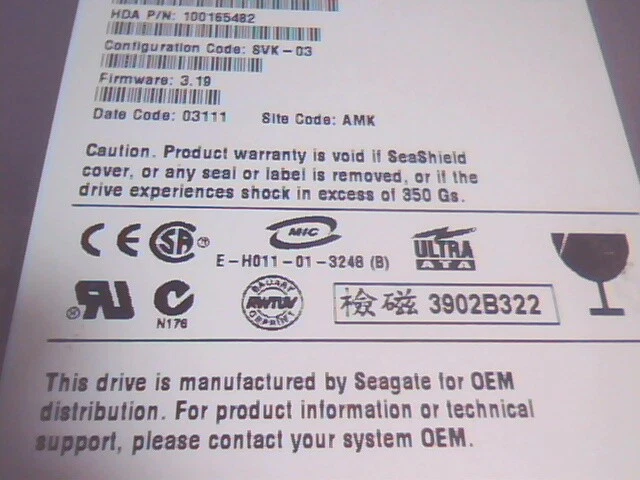 Hard Drive Disk IDE Seagate Barracuda ATA IV ST340016A 40GB 9T6002-003 100165482 - image 3