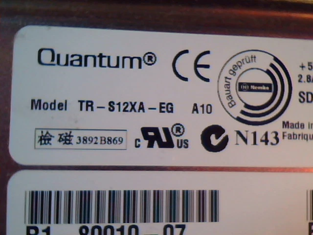 DLT Tape Drive Quantum TR-S12XA-EG A10 R1-80010-07 B02 A10 SDLT Series SCSI