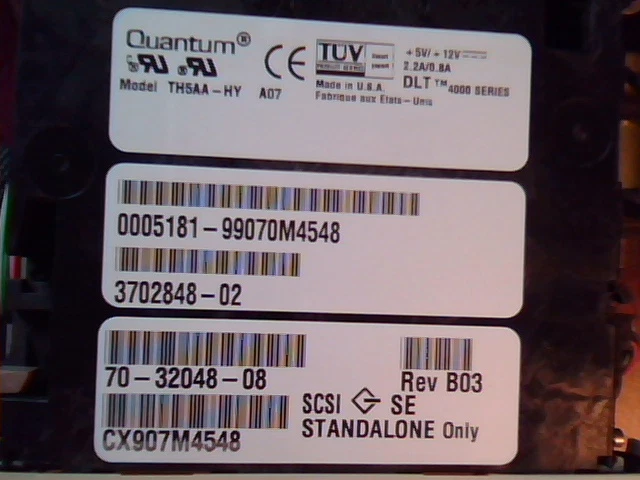 DLT Tape Drive Quantum TH5AA-HY 3702848-02 70-32048-08 B03 SCSI SE Standalone - image 3